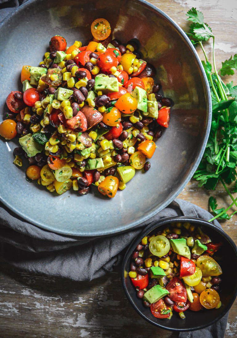 Mexican Tomato Salad with Black Beans, Corn, and Avocado - Berks County