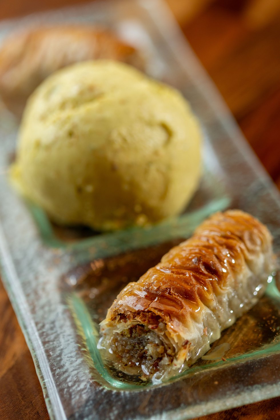 Baklava with Pistachio Gelato